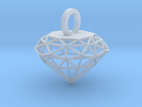 Wire Diamond Pendant in Clear Ultra Fine Detail Plastic