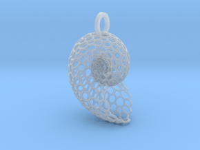 Voronoi Shell Pendant in Clear Ultra Fine Detail Plastic