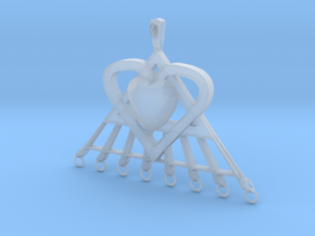 Extra large Pi Heart for arts and crafts in Clear Ultra Fine Detail Plastic