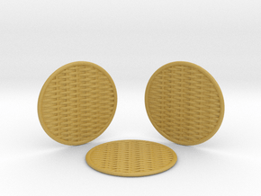 3 Braided Coasters  in Tan Fine Detail Plastic