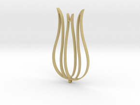 Tulip Necklace-57 in Tan Fine Detail Plastic
