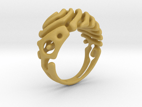 Ring "Wave" in Tan Fine Detail Plastic