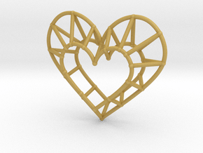 Minimalist Heart Pendant in Tan Fine Detail Plastic