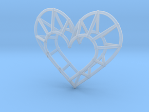 Minimalist Heart Pendant in Clear Ultra Fine Detail Plastic