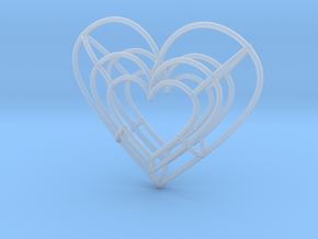 Medium Wireframe Heart Pendant in Clear Ultra Fine Detail Plastic