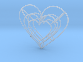 Large Wireframe Heart Pendant in Clear Ultra Fine Detail Plastic