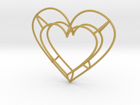 Large Open Heart Pendant in Tan Fine Detail Plastic