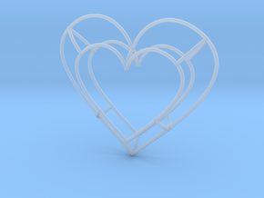 Large Open Heart Pendant in Clear Ultra Fine Detail Plastic