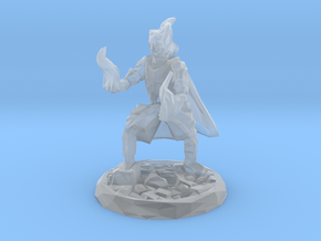 Skull Mage With Fire Hands Low Poly Version in Clear Ultra Fine Detail Plastic