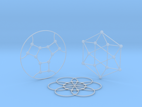 3 Math Graph Coasters in Clear Ultra Fine Detail Plastic