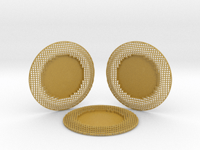 3 Wire Blocks Round Coasters in Tan Fine Detail Plastic