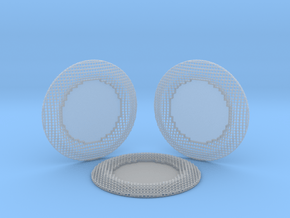 3 Wire Blocks Round Coasters in Clear Ultra Fine Detail Plastic