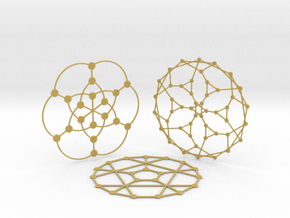 3 Math Graph Coasters in Tan Fine Detail Plastic