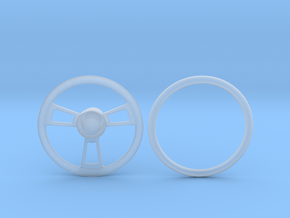 1:8 Two Piece Three-Spoke Billet Style Steering Wh in Clear Ultra Fine Detail Plastic