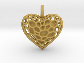Inner Heart Pendant in Tan Fine Detail Plastic