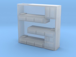 HO Scale Stacked Bunks in Clear Ultra Fine Detail Plastic