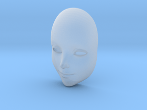 Blank Venetian Mask - Female 1 (Tiny, Flatback) in Clear Ultra Fine Detail Plastic