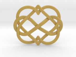 2 Hearts Inifinity Pendant in Tan Fine Detail Plastic