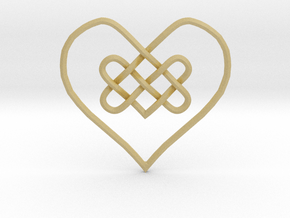 Knotty Heart Pendant in Tan Fine Detail Plastic
