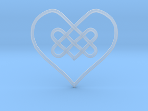 Knotty Heart Pendant in Clear Ultra Fine Detail Plastic