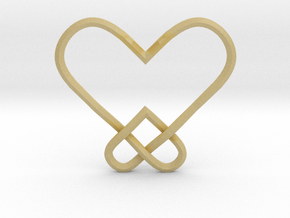 Double Heart Knot Pendant in Tan Fine Detail Plastic