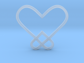 Double Heart Knot Pendant in Clear Ultra Fine Detail Plastic