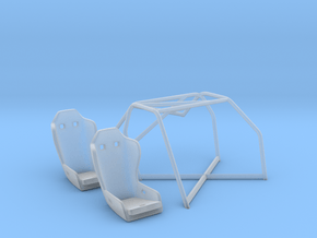 03-C3-88 1988 Corvette Challenge roll cage/seats in Clear Ultra Fine Detail Plastic