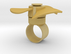 Fidget Spinner Ring in Tan Fine Detail Plastic