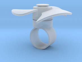 Fidget Spinner Ring in Clear Ultra Fine Detail Plastic