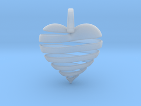 Ribbon Heart Pendant in Clear Ultra Fine Detail Plastic