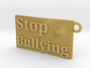 Stop Bullying Keychain in Tan Fine Detail Plastic