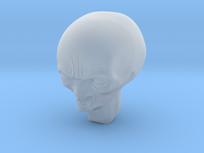 smiling alien professor head 1/6 scale in Clear Ultra Fine Detail Plastic