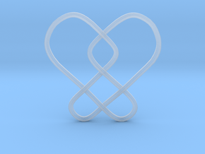 2 Hearts Knot Pendant in Clear Ultra Fine Detail Plastic
