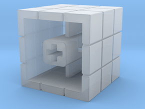 Artisan Cherry keycap Rubiks Cube in Clear Ultra Fine Detail Plastic