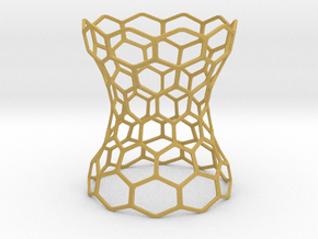 Hex Grid Vase in Tan Fine Detail Plastic