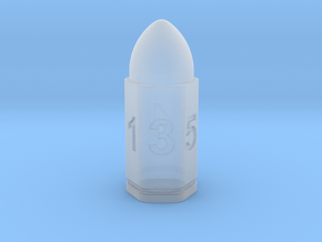 Bullet dice D6 in Clear Ultra Fine Detail Plastic