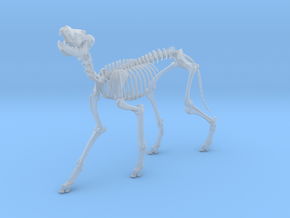 Skeletal Wolf (Howling) in Clear Ultra Fine Detail Plastic