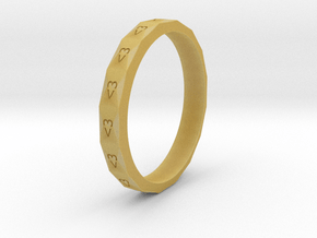 Digital Heart Ring 3 in Tan Fine Detail Plastic