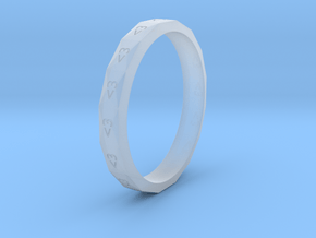 Digital Heart Ring 3 in Clear Ultra Fine Detail Plastic