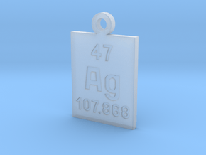 Ag Periodic Pendant in Clear Ultra Fine Detail Plastic