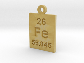 Fe Periodic Pendant in Tan Fine Detail Plastic