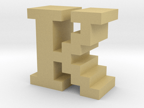 "K" inch size NES style pixel art font block in Tan Fine Detail Plastic