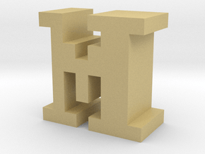 "M" inch size NES style pixel art font block in Tan Fine Detail Plastic