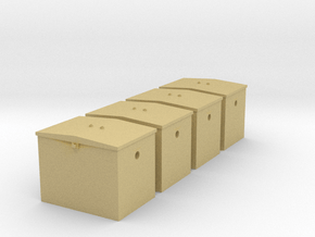 S - GN Railway - Battery Box - Qty. 4 in Tan Fine Detail Plastic