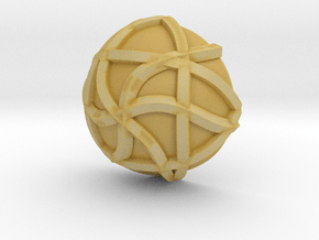3K Collection - Line Hexa Ring (Top) in Tan Fine Detail Plastic