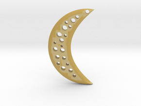 Moon Earring in Tan Fine Detail Plastic