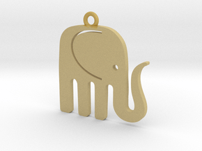 Elegant Elephant Pendant in Tan Fine Detail Plastic