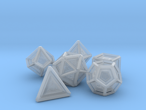 Polyhedral Dice Set in Clear Ultra Fine Detail Plastic