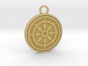 Dharma Wheel in Tan Fine Detail Plastic
