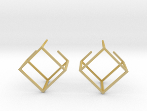 Cube earring in Tan Fine Detail Plastic